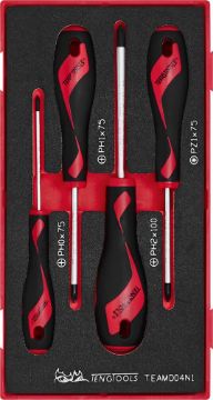 Picture of Teng Tools Screwdriver Set PH/PZ FOAM1 4 Pieces - TEAMD04N1