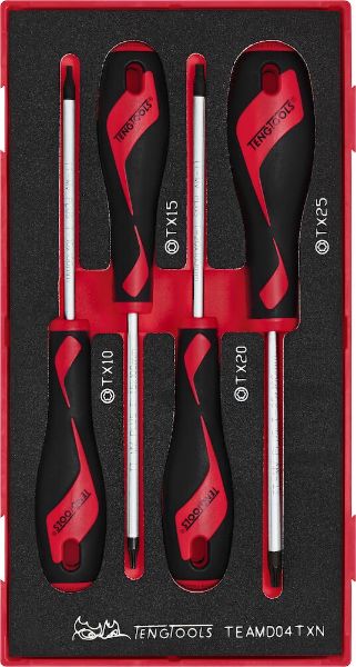 Picture of Teng Tools Screwdriver Set TX FOAM1 4 Pieces - TEAMD04TXN
