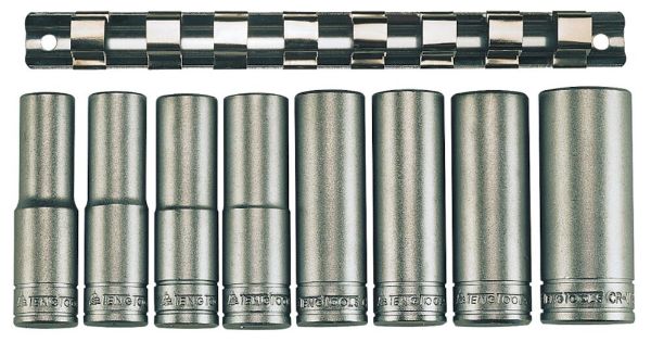Picture of Teng Tools 1/2" Deep Socket Clip Rail Set 6 pt 8 Pieces - M1208-6