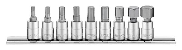 Picture of Teng Tools 1/4" drive hex bit socket clip rail metric 9-piece set - M1409HN
