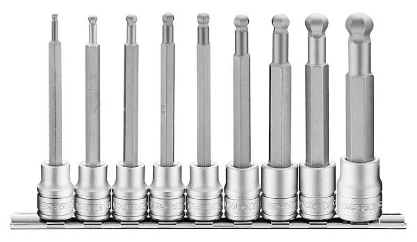 Picture of Teng Tools 3/8" ball point long hex bit socket clip rail set 9 pcs - M3809HBN