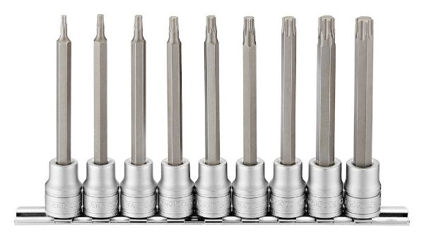 Picture of Teng Tools 3/8" Long TX Bit Socket Clip Rail Set 9 Pieces - M3809TX