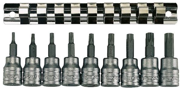 Picture of Teng Tools 3/8" TX Bit Socket Clip Rail Set 9 Pieces - M3813TX