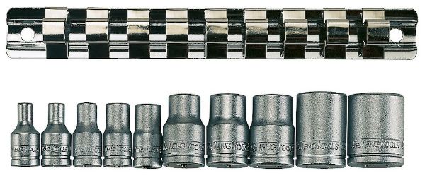 Picture of Teng Tools 1/4" & 3/8" TX-E Socket Clip Rail Set 10 Pieces - M3814