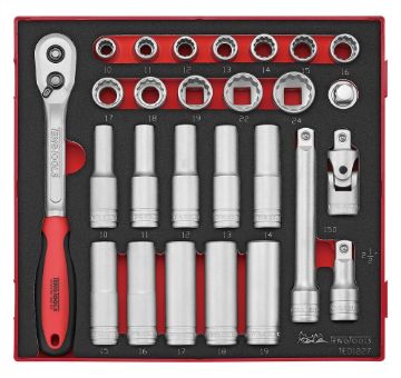 Picture of Teng Tools 1/2" Socket Set 12 pt FOAM2 27 Pieces - TED1227