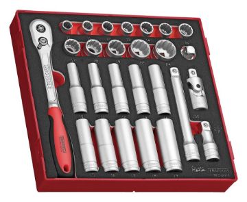 Picture of Teng Tools 1/2" Socket Set 12 pt FOAM2 27 Pieces - TED1227