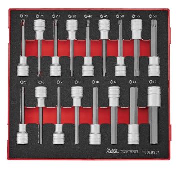 Picture of Teng Tools 1/2" Long Hex & TX Bit Socket Set FOAM2 17 Pieces - TEDLBS17