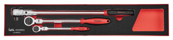 Picture of Teng Tools Long Arm Ratchet Flex Head Set FOAMX4 3 pieces - TEXRF03