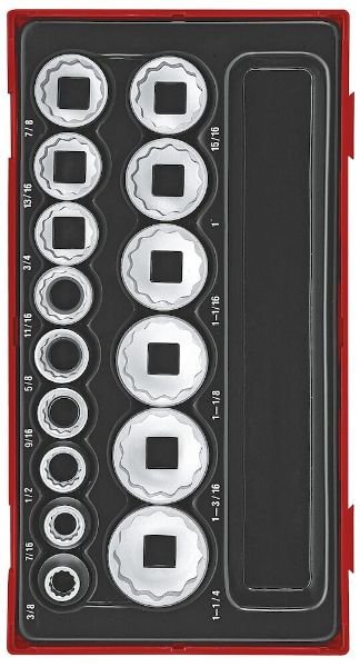 Picture of Teng Tools 1/2" Socket Set 12 pt AF TT1 15 Pieces - TT1215AF