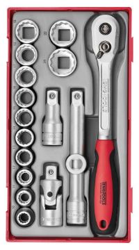 Picture of Teng Tools 1/2" Socket Set 12 pt TT1 17 Pieces - TT1218