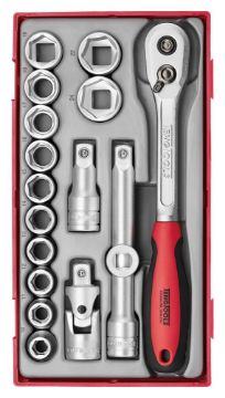 Picture of Teng Tools 1/2" Socket Set 6 pt TT1 17 Pieces - TT1218-6