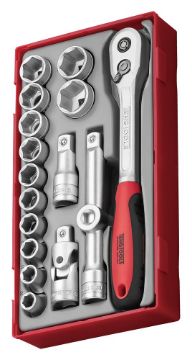 Picture of Teng Tools 1/2" Socket Set 6 pt TT1 17 Pieces - TT1218-6