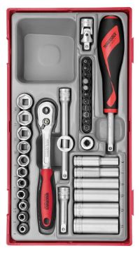 Picture of Teng Tools 1/4" Socket Set 6 pt TT1 35 Pieces - TT1435