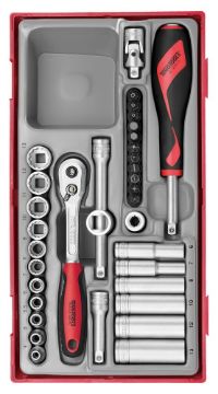Picture of Teng Tools 1/4" Socket Set 12 pt TT1 35 Pieces - TT143512