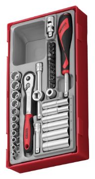 Picture of Teng Tools 1/4" Socket Set 12 pt TT1 35 Pieces - TT143512