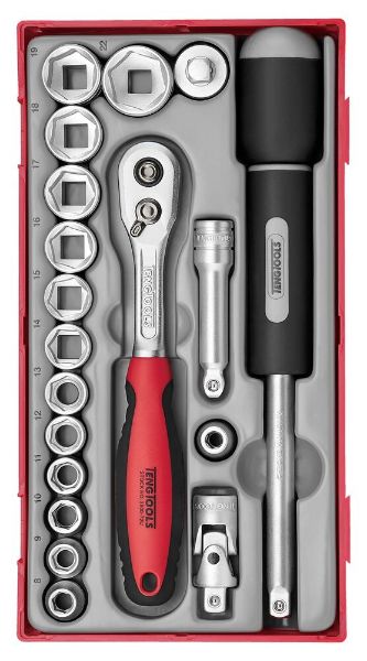 Picture of Teng Tools 3/8" Socket Set 6 pt TT1 19 Pieces - TT3819