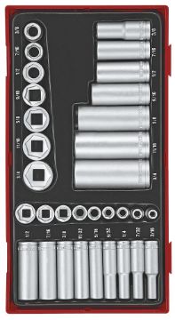 Picture of Teng Tools 1/4" & 3/8" Socket Set AF 6 pt TT1 32 Pieces - TTAF32