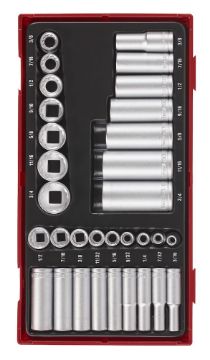 Picture of Teng Tools 1/4" & 3/8" Socket Set 12 pt AF TT1 32 Pieces - TTAF3212