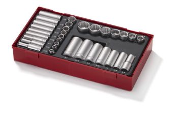 Picture of Teng Tools 1/4" & 3/8" Socket Set 12 pt AF TT1 32 Pieces - TTAF3212