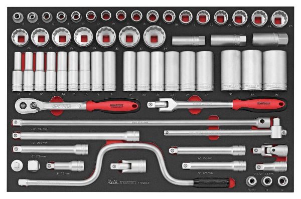 Picture of Teng Tools 1/2" Socket Set 12 pt FOAM4X4 63 Pieces - TTESK63