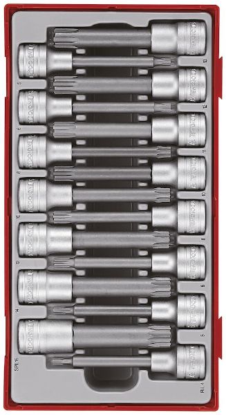 Picture of Teng Tools 1/2" Long Ribe® & XZN/Triple Square Bit Socket Set TT1 15 Pieces - TTRS15