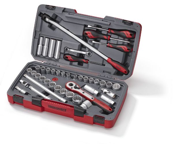 Picture of Teng Tools MECCA PRO 1/2" Socket & Tool Set mm/AF 44 Pieces - T1244