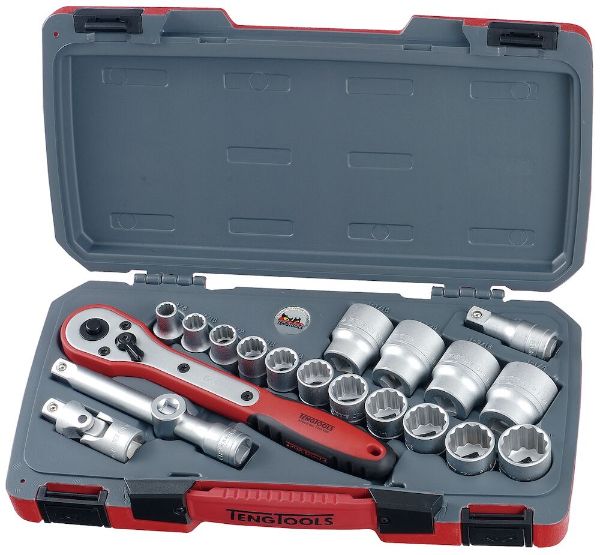 Picture of Teng Tools MECCA PRO 1/2" Socket Set 12 pt AF 20 Pieces - T1220AF