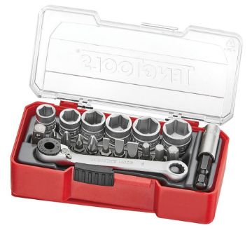 Picture of Teng Tools 1/4" Socket Set 6 pt With Belt Clip 19 Pieces - TJ1419