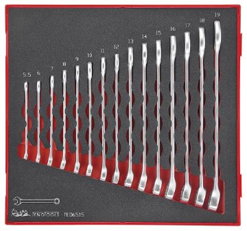 Picture of Teng Tools Combination Spanner Set FOAM2 15 Pieces - TED6515