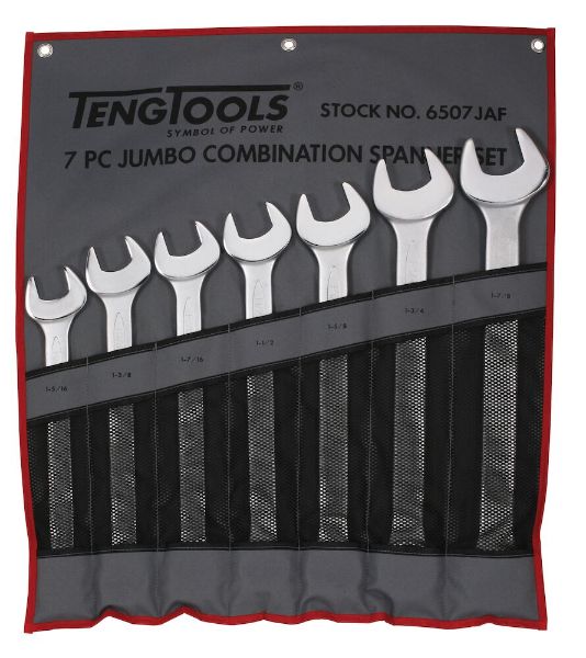 Picture of Teng Tools Combination Spanner Set 1 5/16"-1 7/8" Tool Roll 7 Pieces - 6507JAF