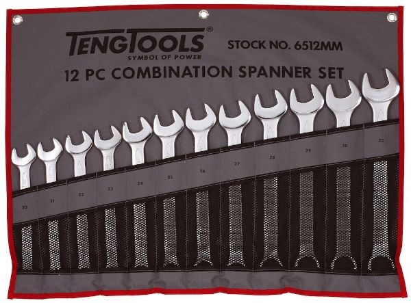 Picture of Teng Tools Combination Spanner Set 20-32 mm Tool Roll 12 Pieces - 6512MM