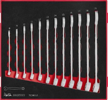 Picture of Teng Tools Combination Spanner Set Anti Slip FOAM2 12 Pieces - TED8012