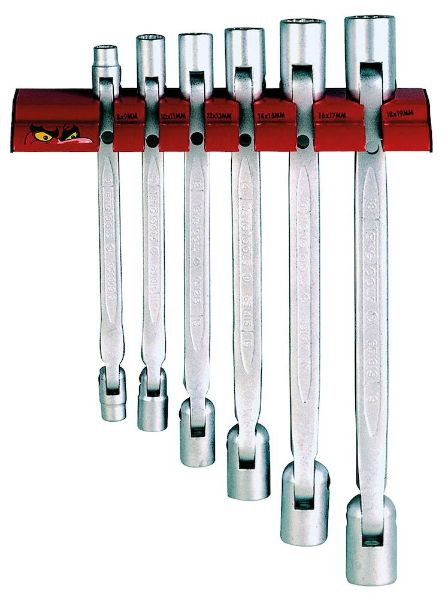 Picture of Teng Tools Double Flex Wrench Set Wall Rack 6 Pieces - WRDF06