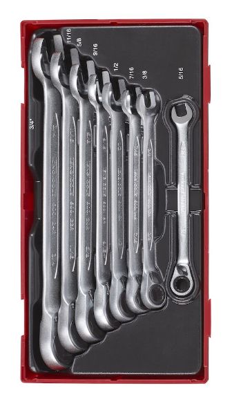 Picture of Teng Tools Ratcheting Combination Spanner Set R AF TT1 8 Pieces - TT6508RAF