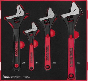 Picture of Teng Tools Adjustable Wrench Set FOAM2 4 Pieces - TEDADJ4