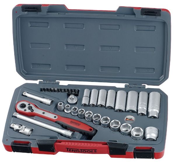 Picture of Teng Tools MECCA PRO 3/8" Socket Set 6 pt AF 35 Pieces - T3835AF