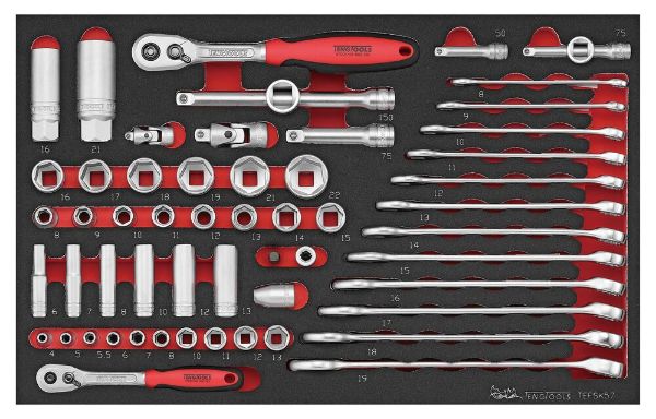 Picture of Teng Tools Spanner & Socket Set FOAM3 57 Pieces - TEFSK57