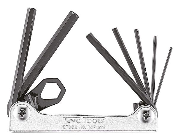 Picture of Teng Tools Folding Hex Key Set 1.5-6 mm 7 Pieces - 1471MM