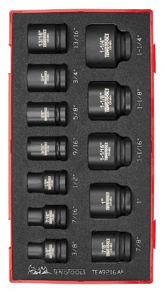 Picture of Teng Tools 1/2" Impact Socket Set AF DIN FOAM1 16 Pieces - TEA9216AF