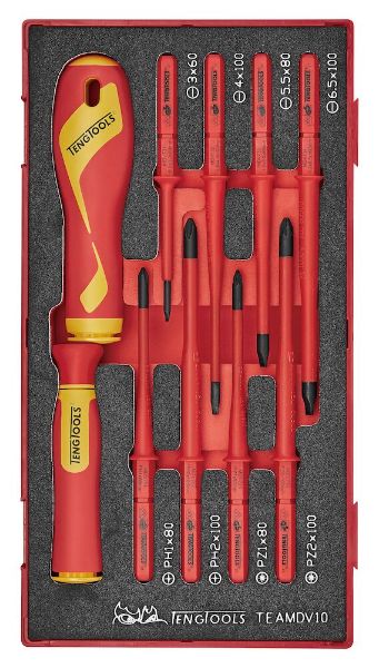 Picture of Teng Tools Insulated Interchangeable Blade Set FOAM1 10 Pieces - TEAMDV10