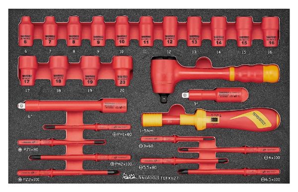 Picture of Teng Tools Insulated Torque Screwdriver Set FOAM3 27 Pieces - TEFXV27