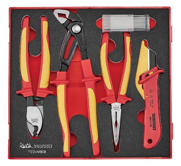 Picture of Teng Tools Insulated Plier & Knife Set FOAM2 8 Pieces - TEDVMB08