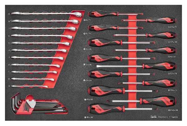Picture of Teng Tools Screwdriver & Spanner Set FOAM4X4 33 Pieces - TTEMD33