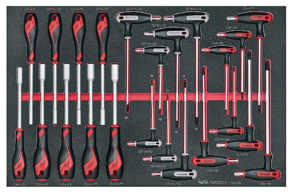 Picture of Teng Tools Nut Driver & Hex/TX T-Handle Set FOAM4X4 23 Pieces - TTEX23N