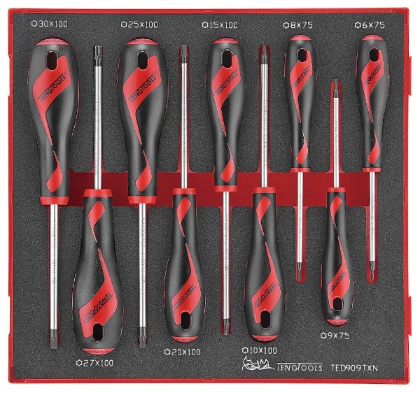 Picture of Teng Tools Screwdriver Set TX FOAM2 9 Pieces - TED909TXN