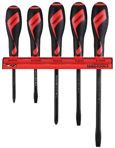 Picture of Teng Tools Power Through Screwdriver Set Wall Rack 5 Pieces - WRMDT05N