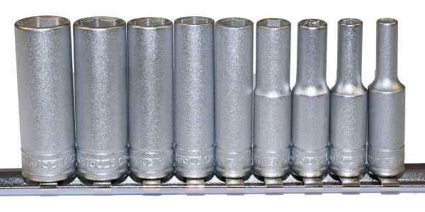 Picture of Teng Tools 1/4" Deep Socket Clip Rail Set 6 pt 9 Pieces - M1407