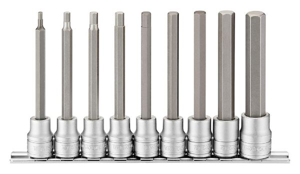 Picture of Teng Tools 3/8" Long Hex Bit Socket Clip Rail Set 9 Pieces - M3809