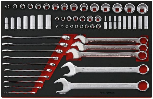 Picture of Teng Tools Socket & Combination Spanner Set AF FOAM4X4 62 Pieces - TTEAF62