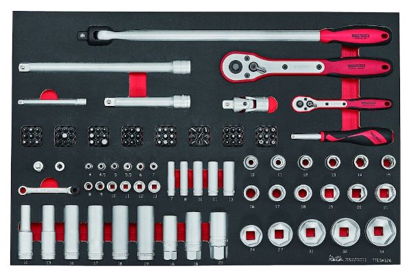 Picture of Teng Tools 1/4" & 1/2" Socket Set 6 pt FOAM4X4 126 Pieces - TTESK126